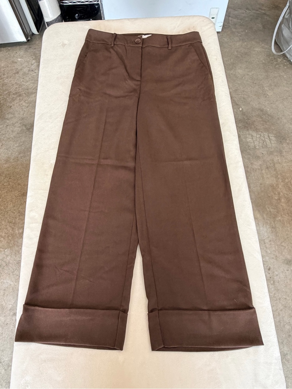 LOFT Brown Wide-Leg Tailored Pants